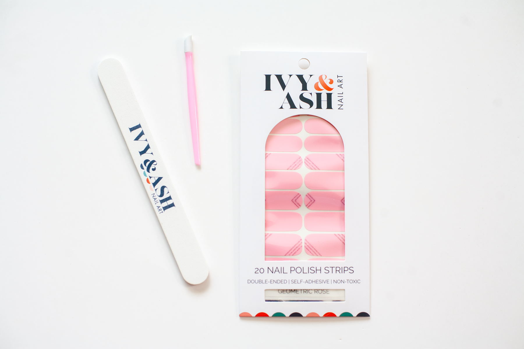 Geometric Rose Nail Wrap Set