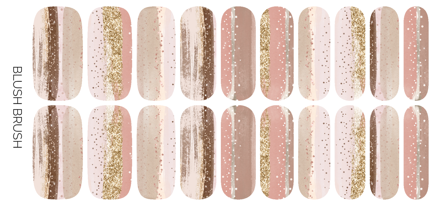 Blush Brush Nail Wrap Set