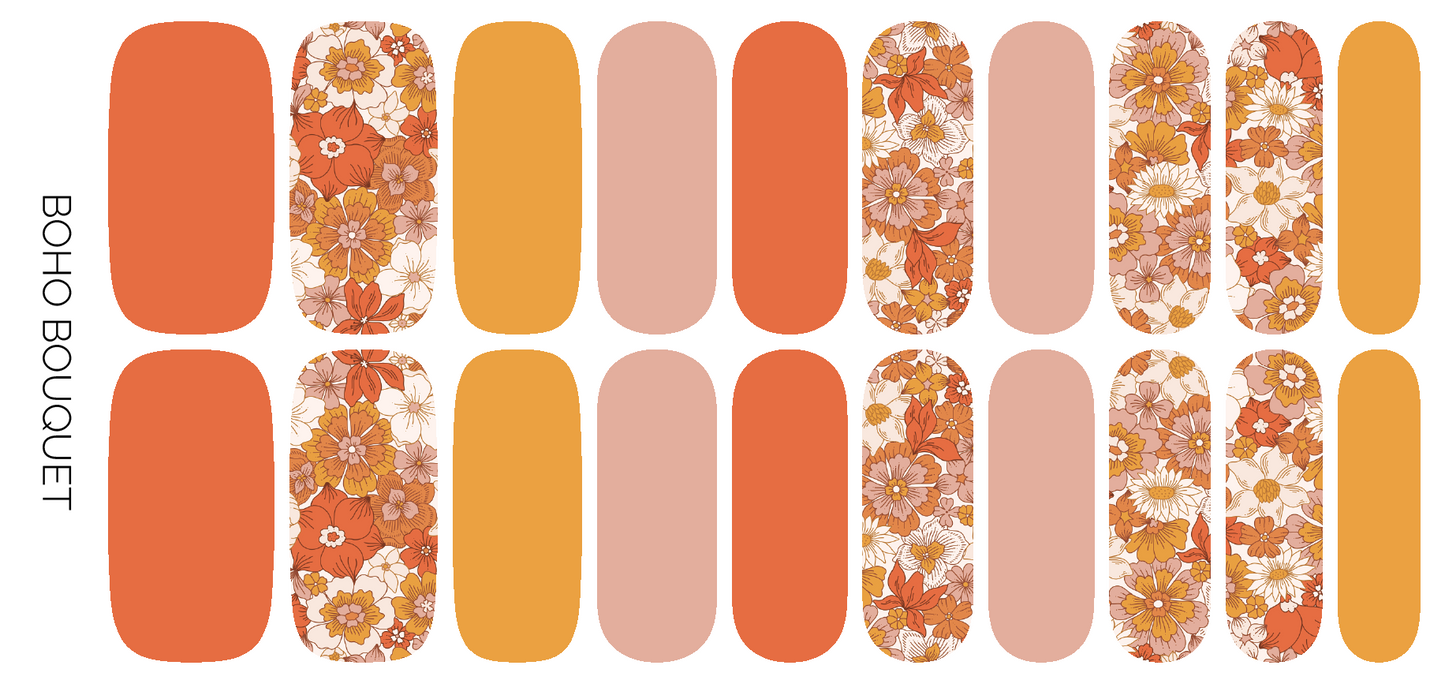 Boho Bouquet Nail Wrap Set