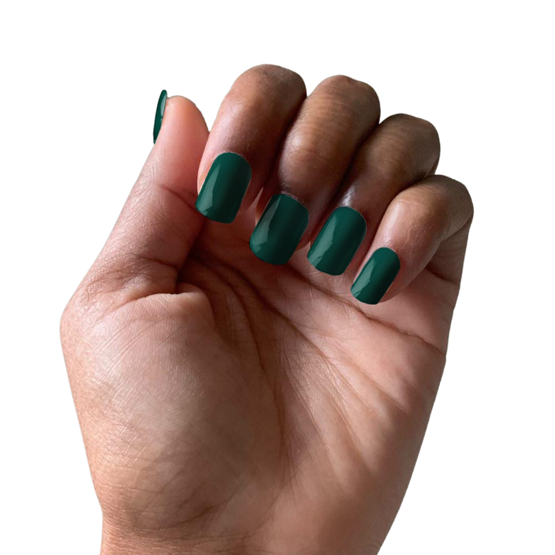 Deep Forest Green Nail Wrap Set