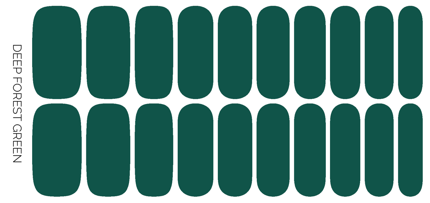 Deep Forest Green Nail Wrap Set