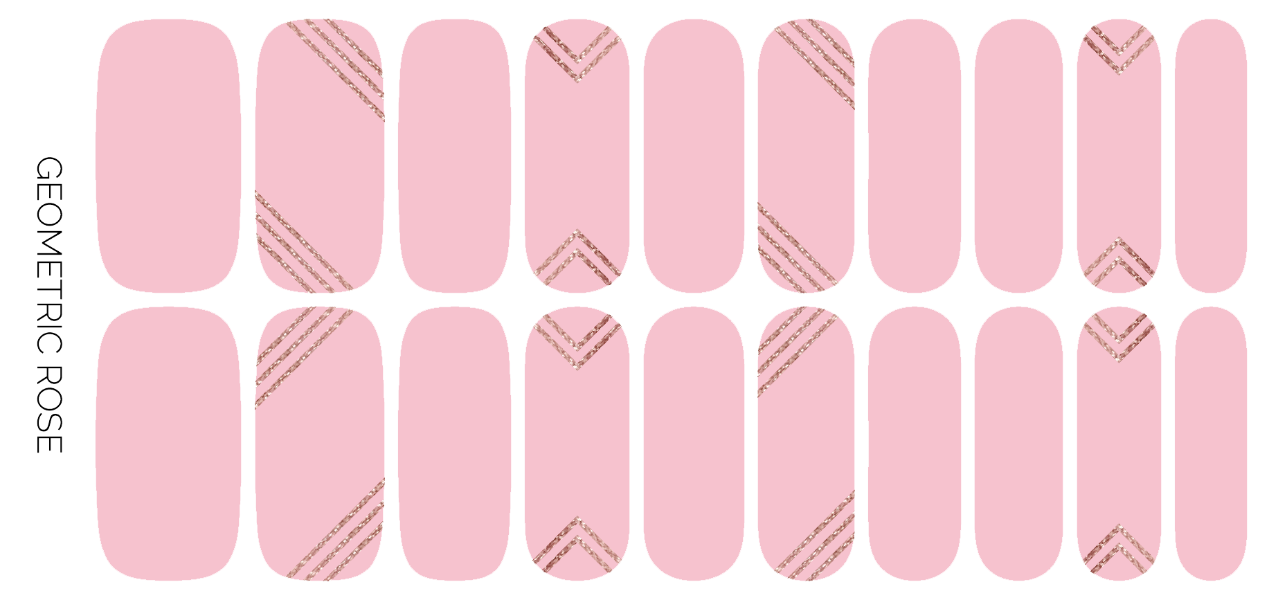 Geometric Rose Nail Wrap Set
