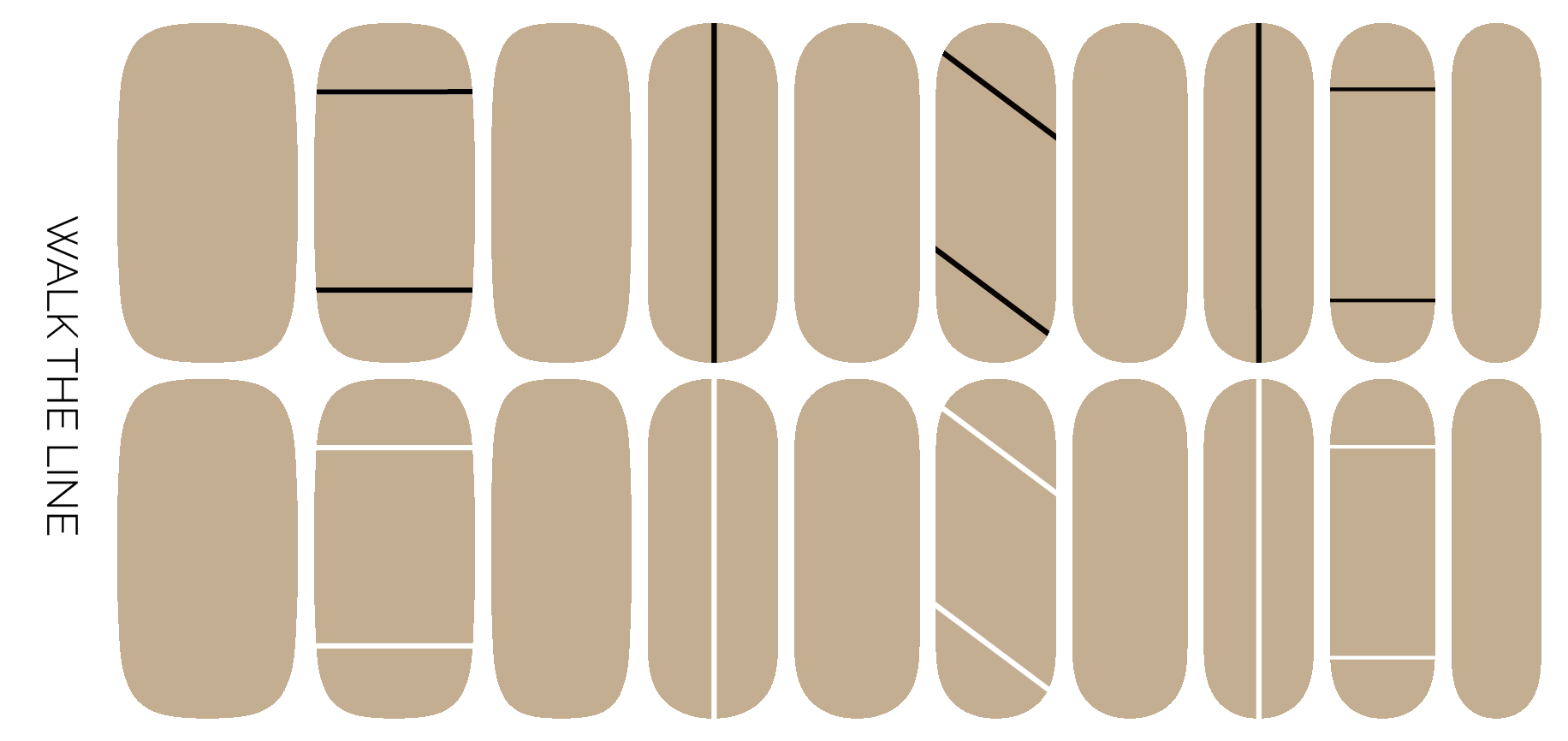 Walk The Line Nail Wrap Set