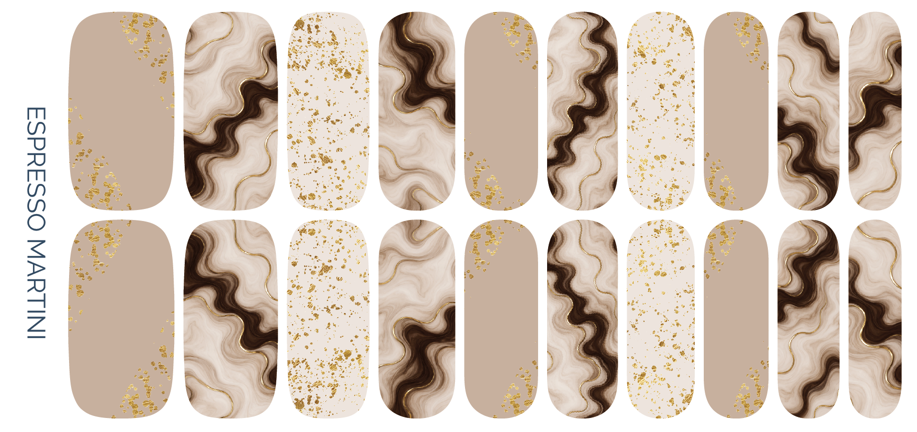 Espresso Martini Nail Wrap Set