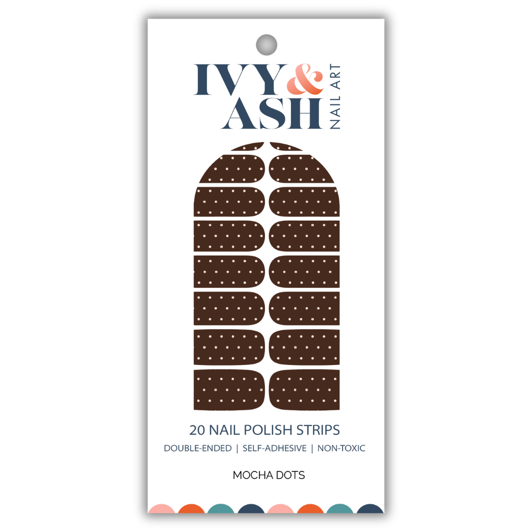 Mocha Dots Nail Wrap Set