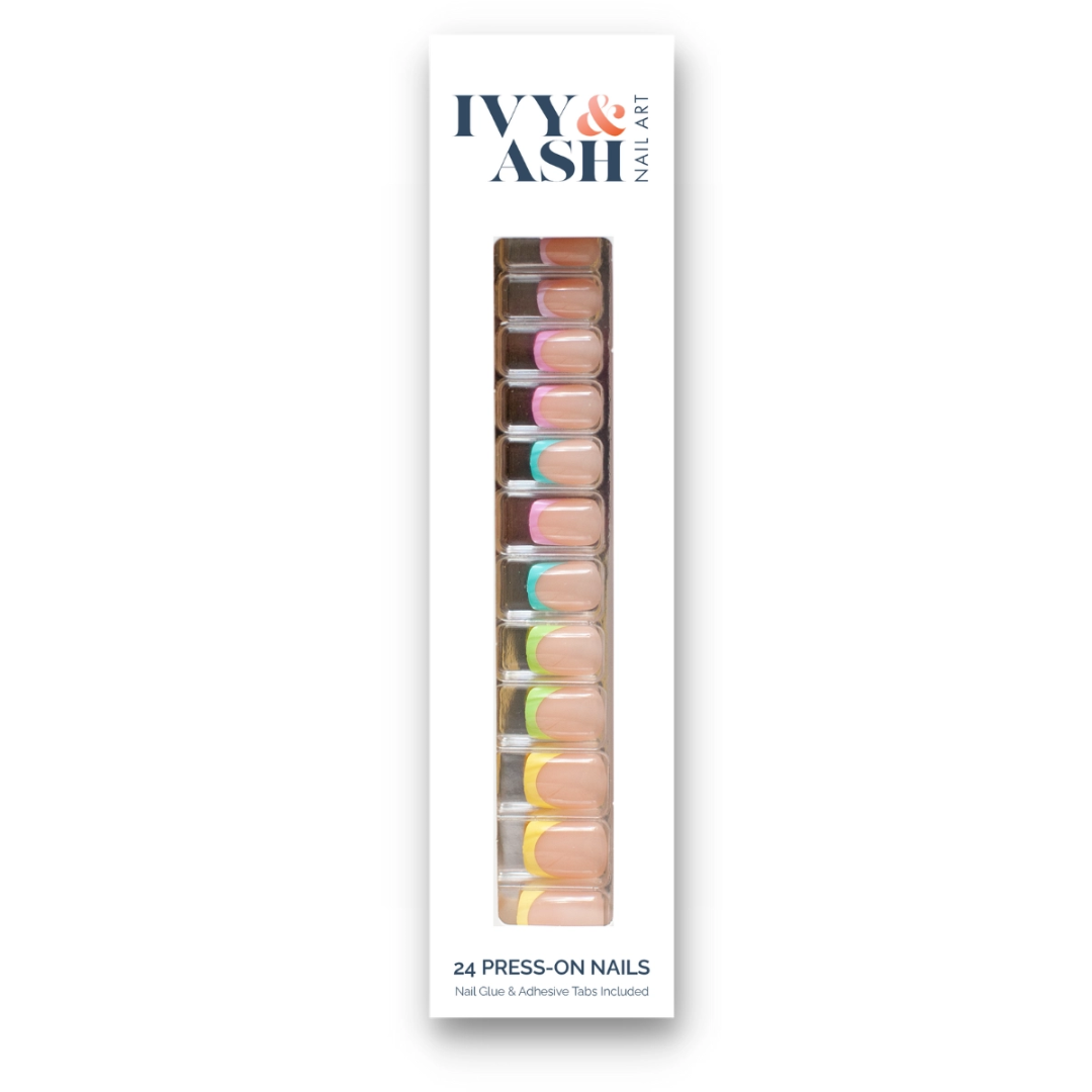 Pastel Rainbow Tips Press On Nail Set