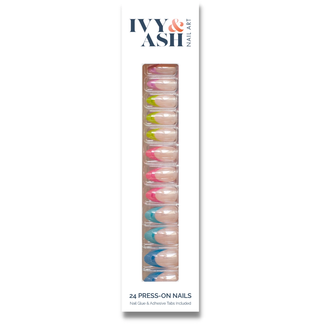 Rainbow Chrome Press On Nail Set