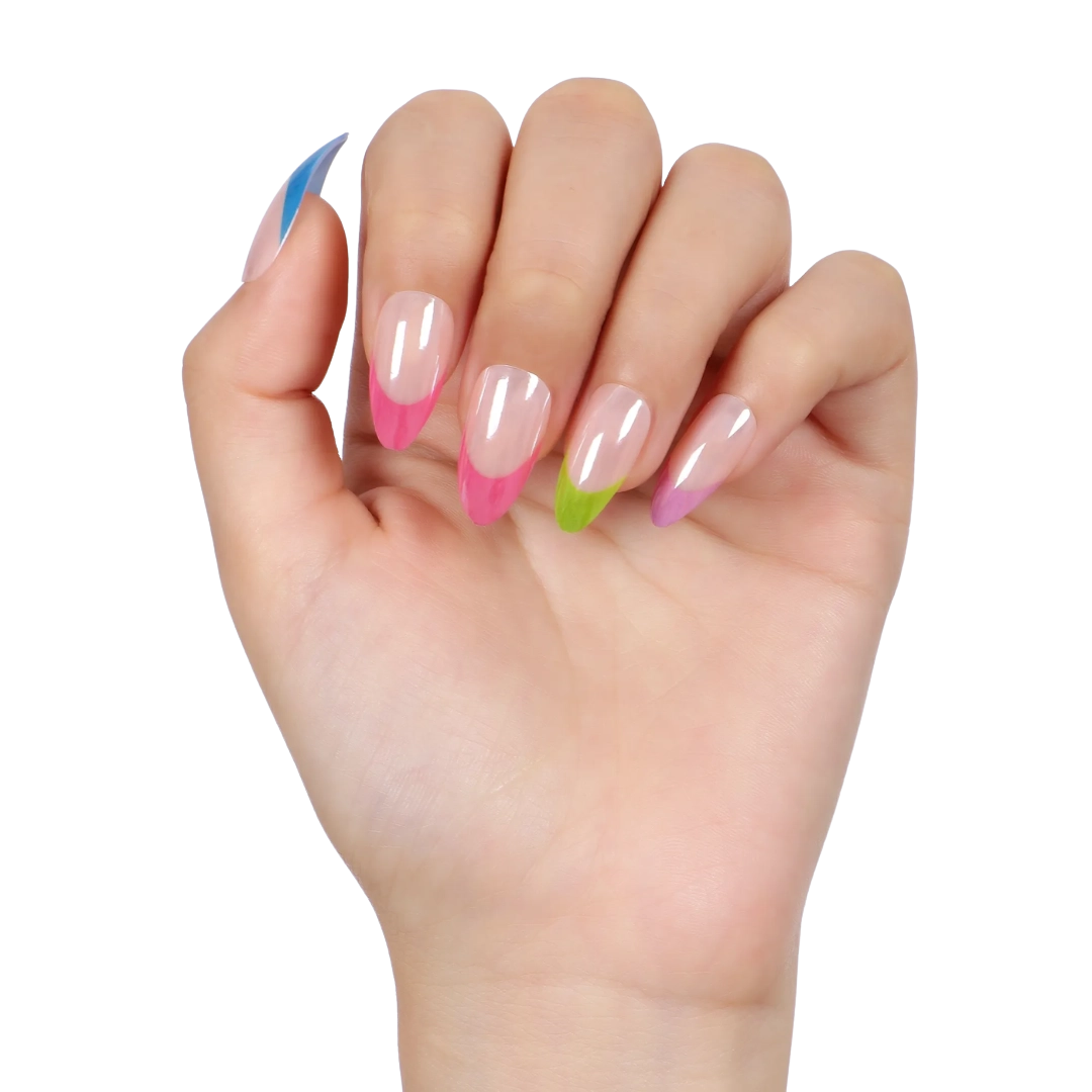 Rainbow Chrome Press On Nail Set