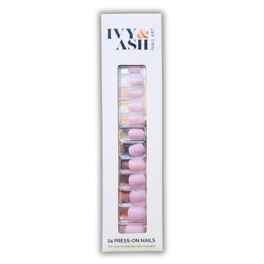 FINGER SUIT PRESS-ON NAIL GLUE セット Ivy & Ash Press On Manicure Set - Cool Lilac