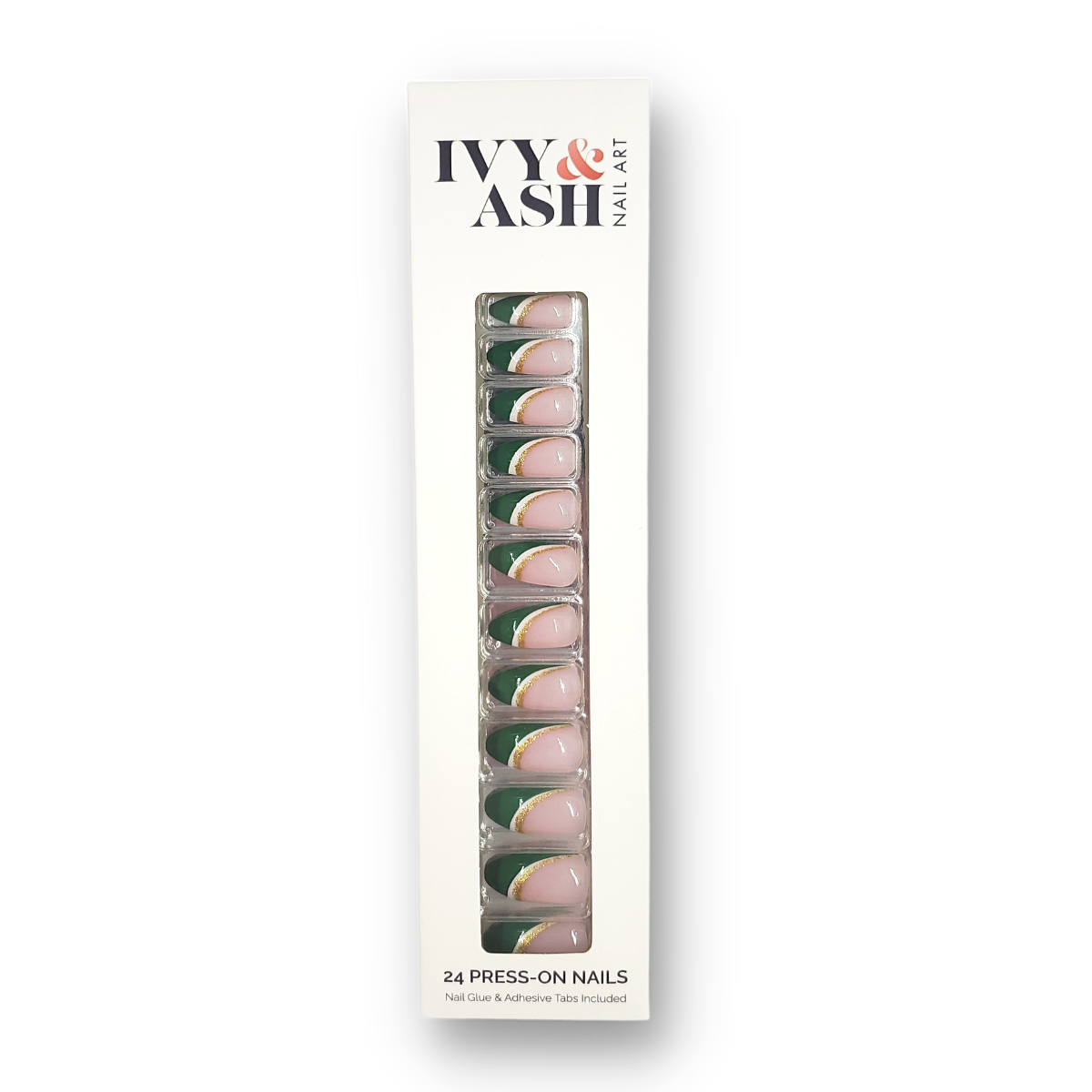 Gilded Green Press On Nail Set