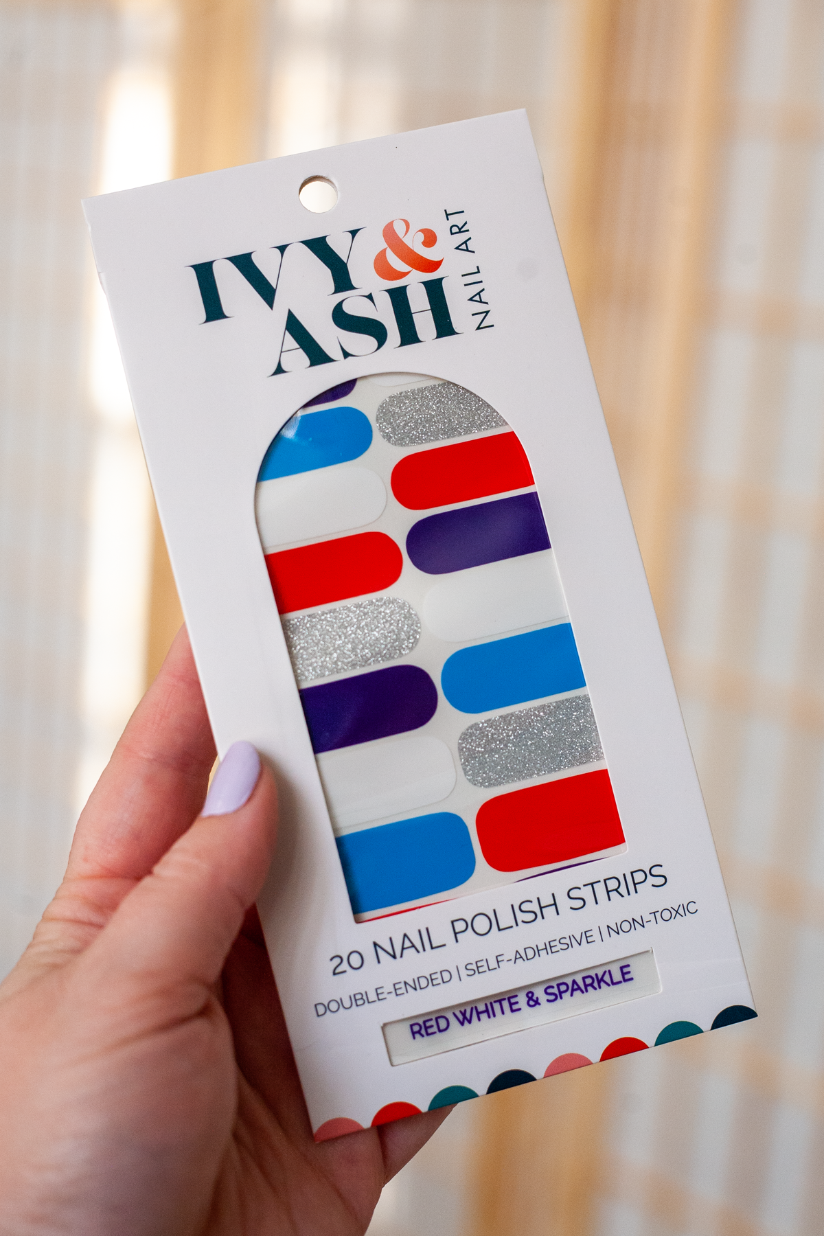 Red White & Sparkle Nail Wrap Set