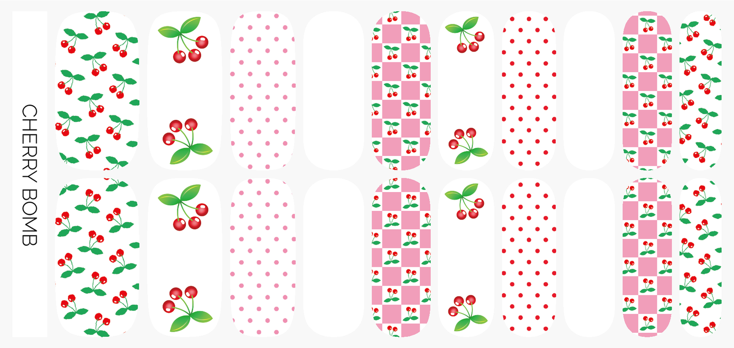 Cherry Bomb Nail Wrap Set