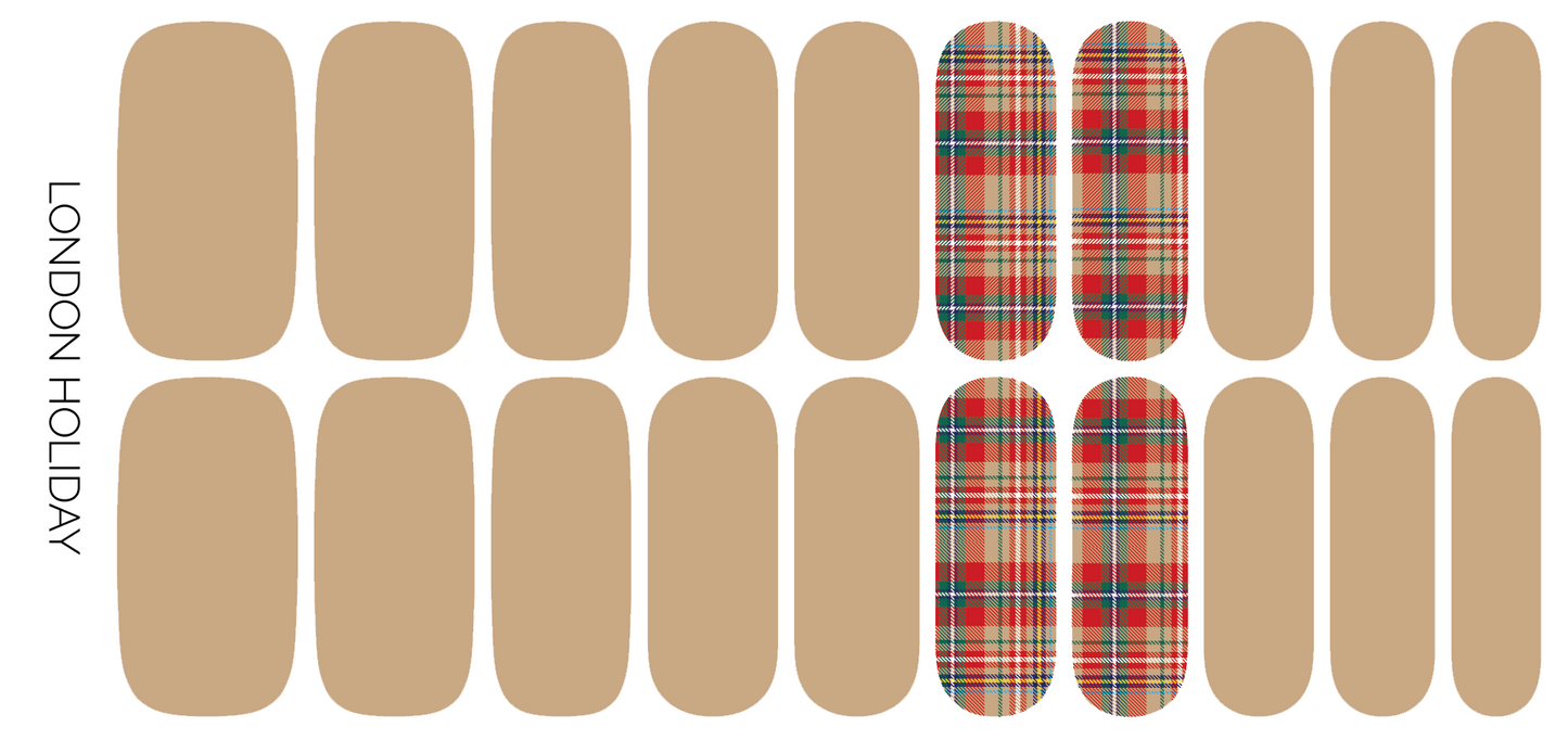 London Holiday Nail Wrap Set