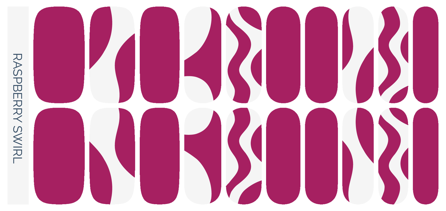 Raspberry Swirl Nail Wrap Set