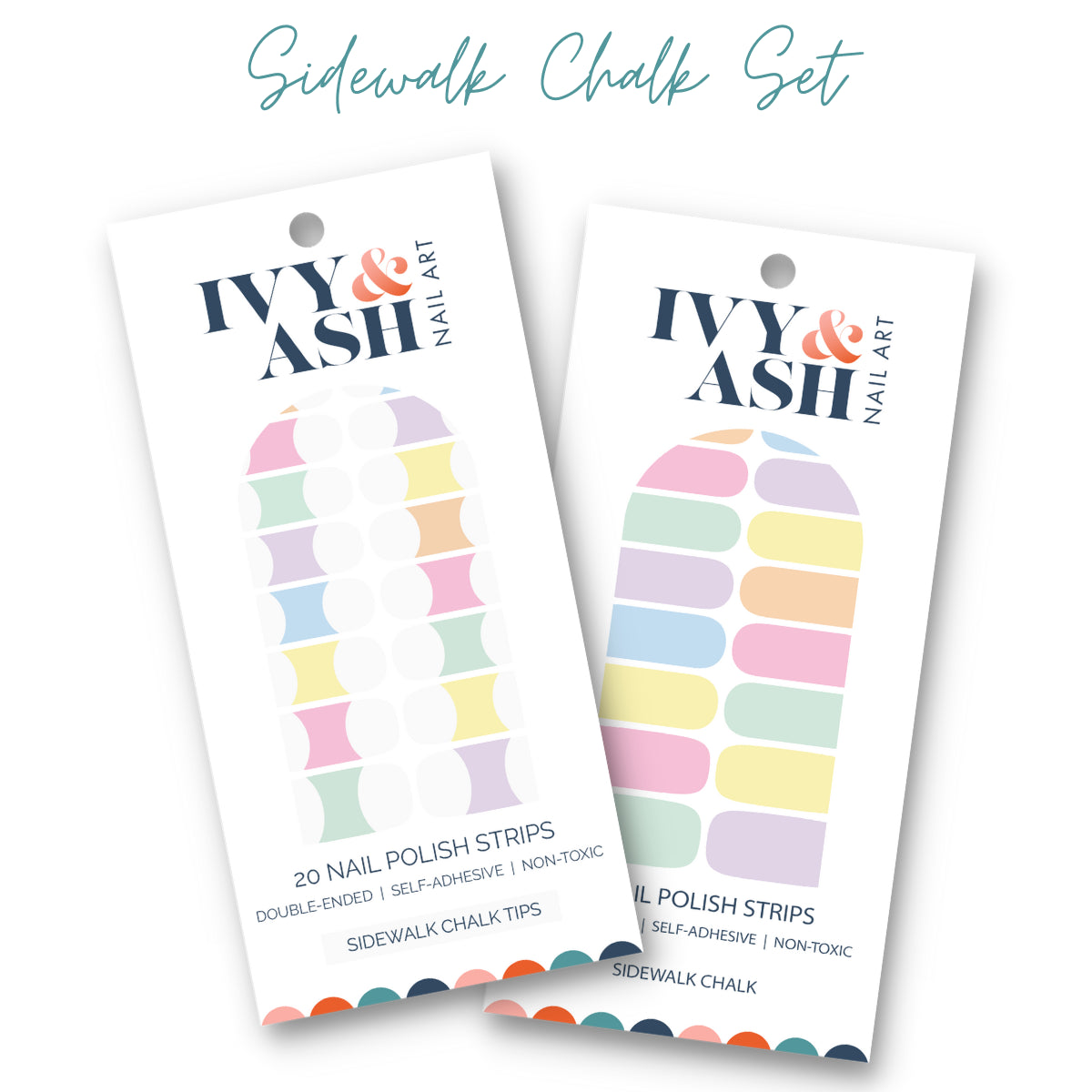 Sidewalk Chalk Tips Nail Wrap Set
