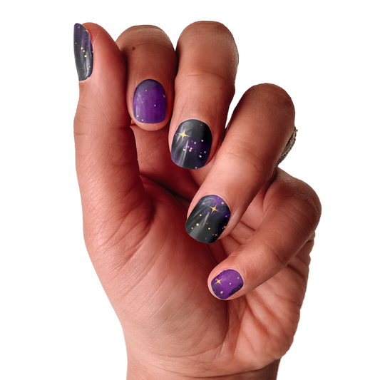 Cosmic Amethyst Nail Wrap Set