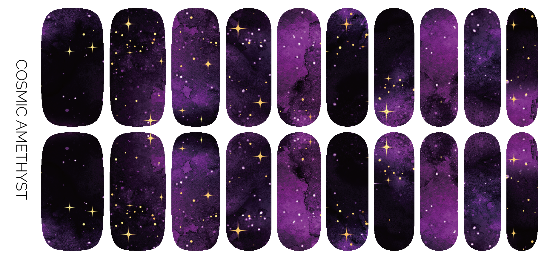 Cosmic Amethyst Nail Wrap Set