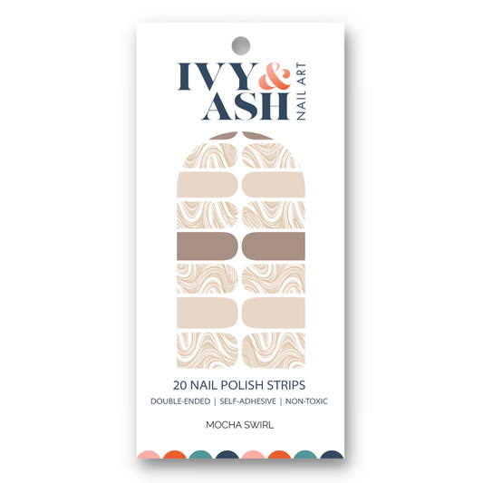 Mocha Swirl Nail Wrap Set
