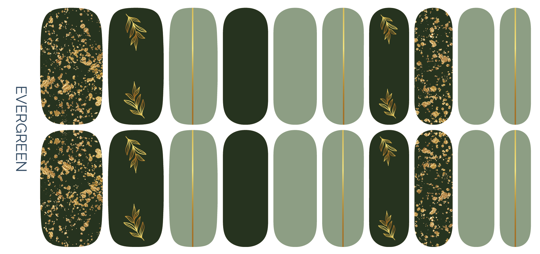 Evergreen Nail Wrap Set