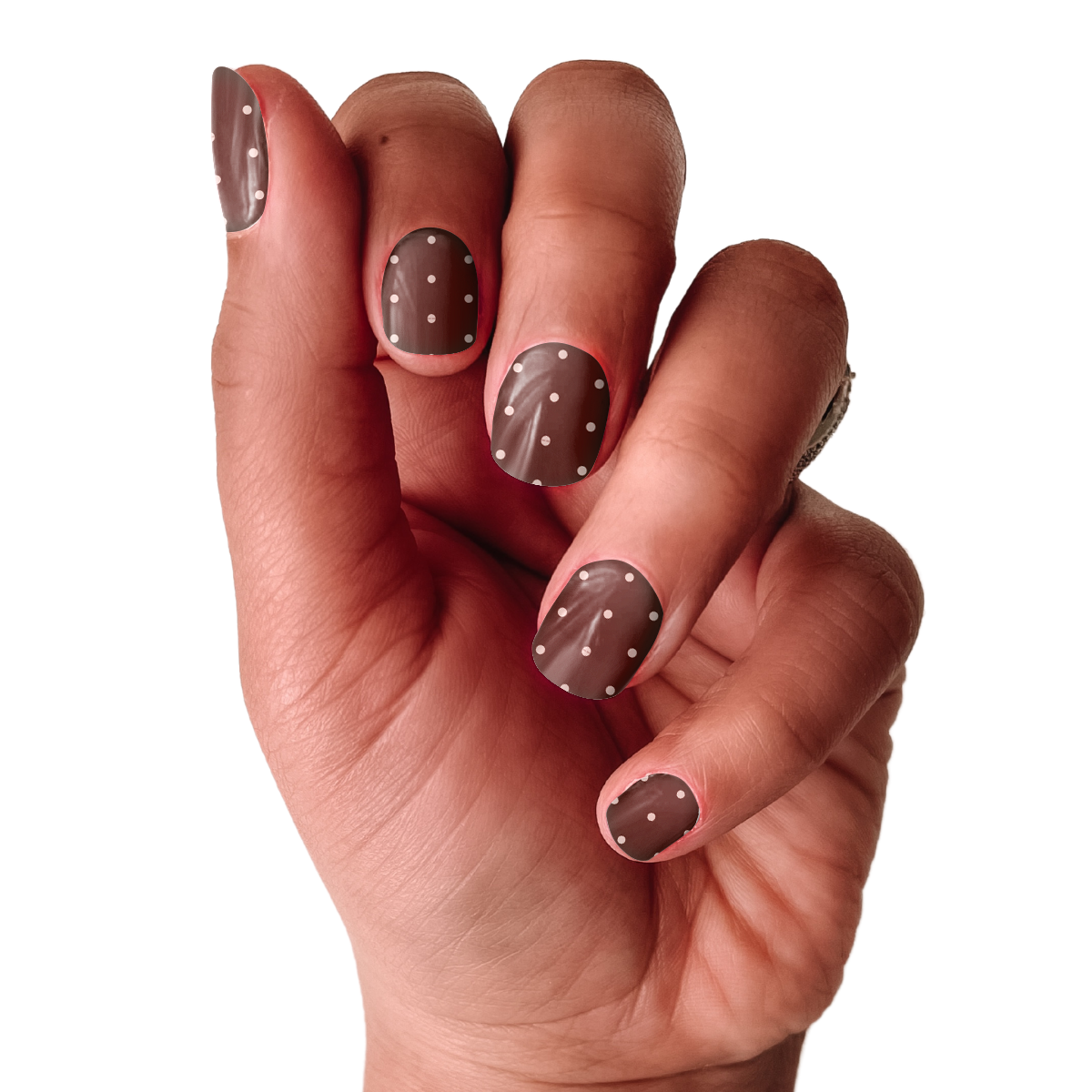 Mocha Dots  Nail Wrap Set