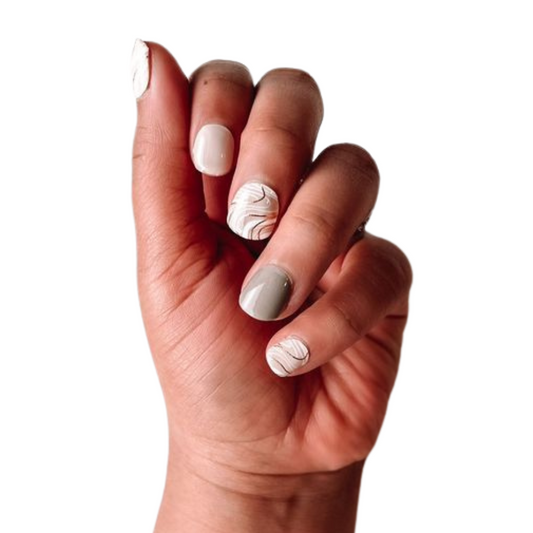 Mocha Swirl Nail Wrap Set