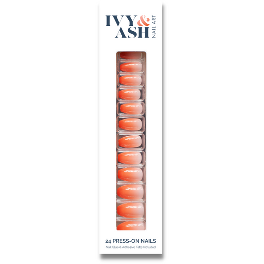 Orange Fade Press On Nail Set