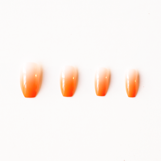 Orange Fade Press On Nail Set