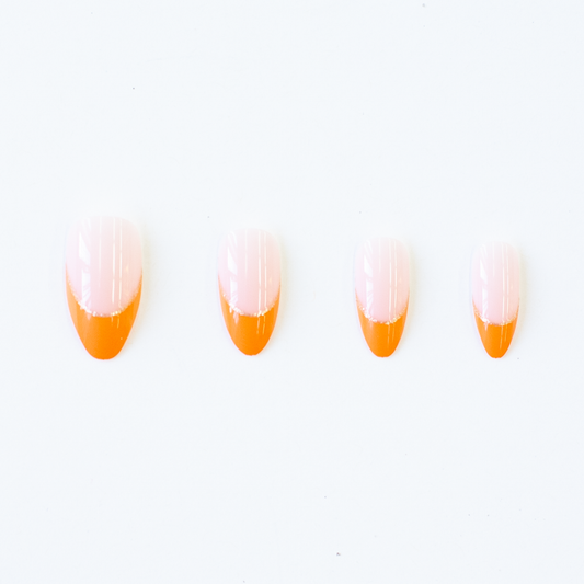Orange Tips Press On Nail Set