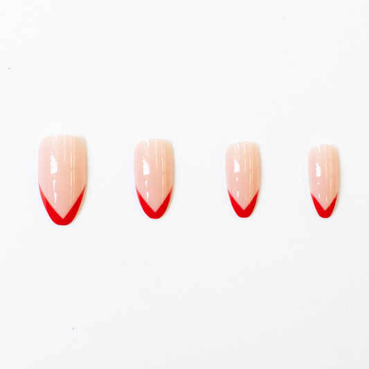 Red Tips Press On Nail Set