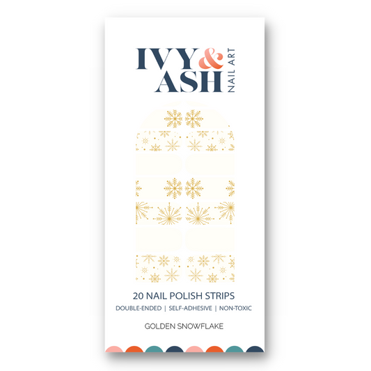 Golden Snowflake Nail Wrap Set