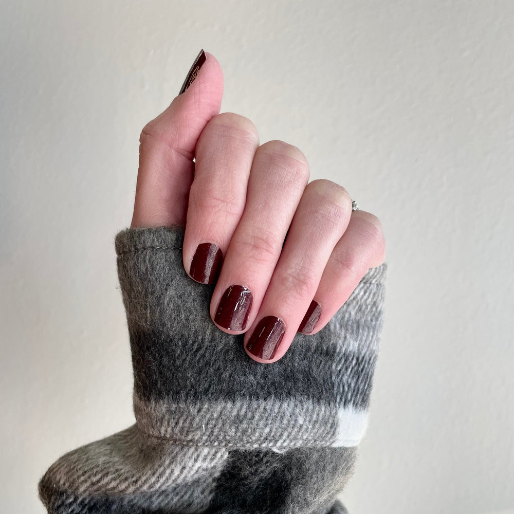 Mulled Wine Nail Wrap on hand