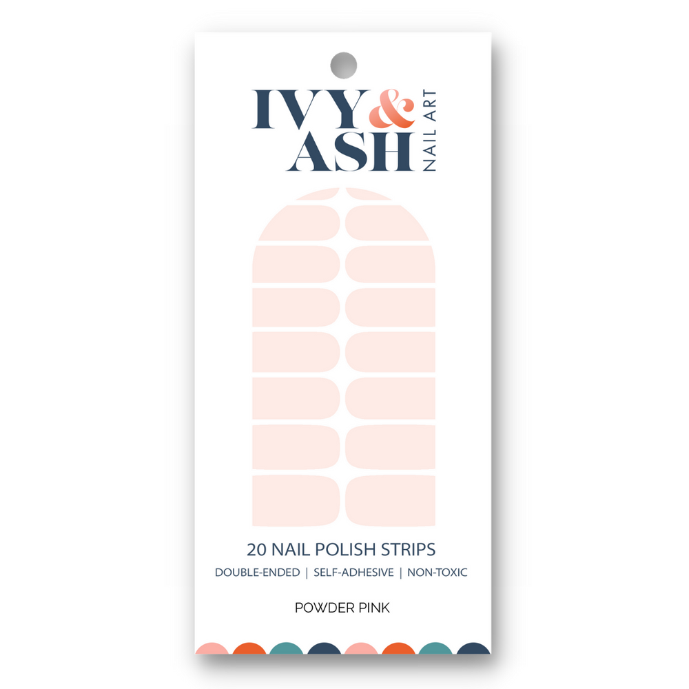 Powder Pink Nail Wrap Set in packaging